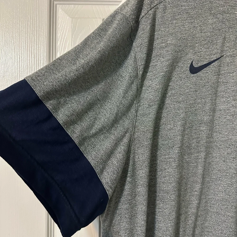 Nike Coach’s Authentic Men's Gray and Blue Shirt 4xl sideline authentic
